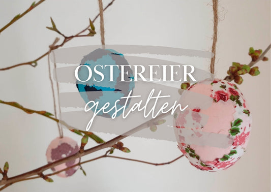 OSTEREIER MIT STOFFRESTEN BEKLEBEN