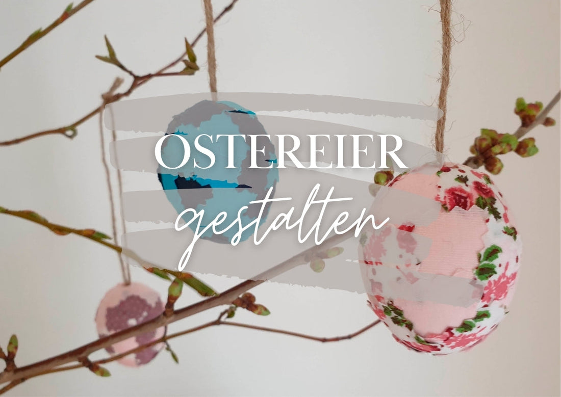 OSTEREIER MIT STOFFRESTEN BEKLEBEN