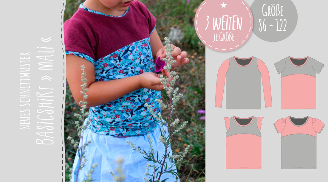 Schnittmuster Shirt MALI in 3 Weiten