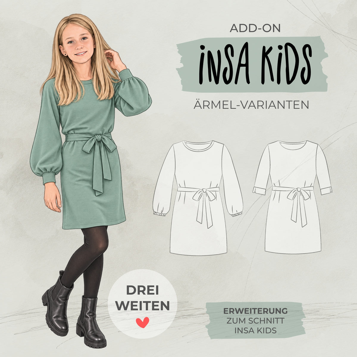 ÄRMEL-ERWEITERUNG | KLEID "INSA"